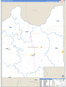 Roger Mills County Wall Map Basic Style